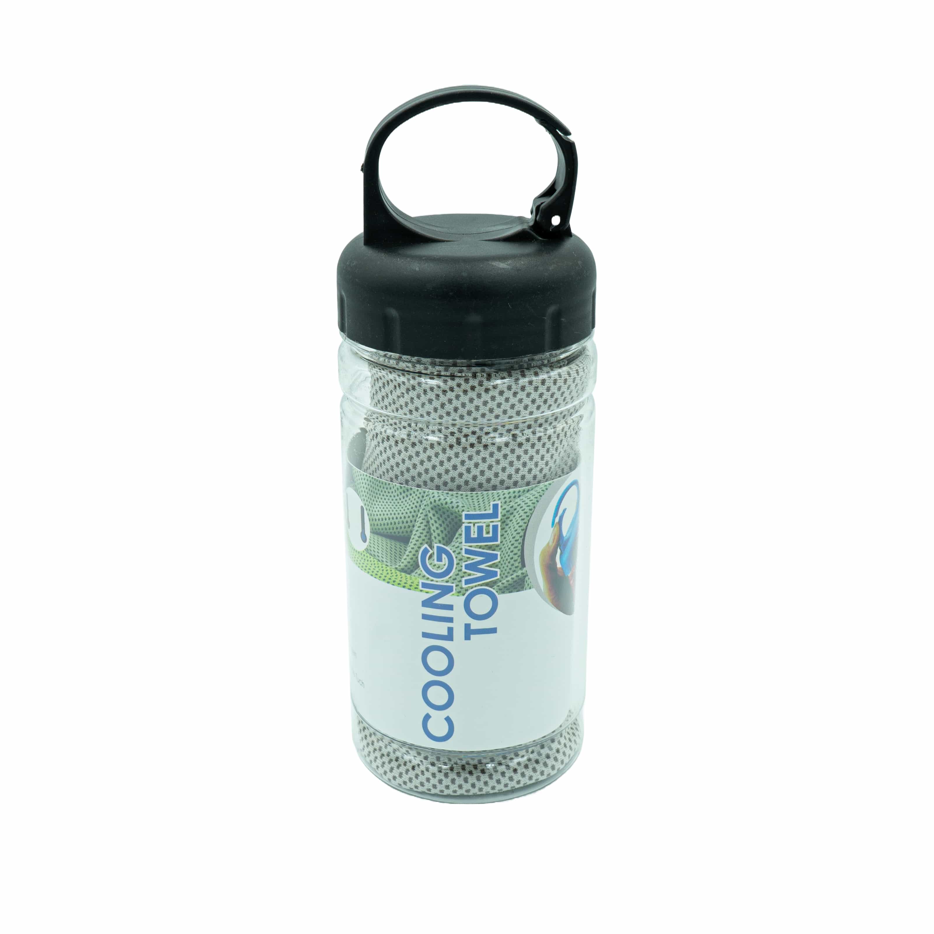 Feel Cool Kühltuch mit Karabinerflasche in Grau