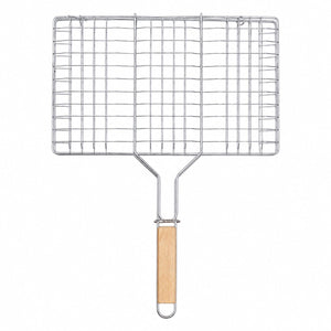 Grillrost mit Holzgriff – Praktischer Grillkorb für Fleisch, Gemüse & mehr in 33 x 19.5 cm
