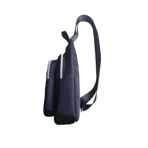 Swiss Brusttasche Navy – 2 Hauptfächer, Verstellbarer Gurt & 19x9x39cm – Ansicht 2