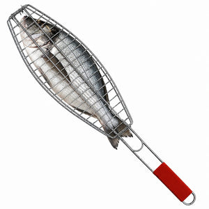 Fischgrillkorb mit Holzgriff – Perfekt zum Grillen von Fisch & Gemüse – Ansicht 2