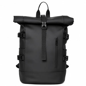 Wasserdichter Rolltop Rucksack Schwarz – Moderner Laptop & Outdoor Rucksack