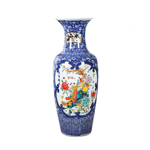 Deko-Vase Chinesischer Folklore-Stil - Phönix mit Vogelschar