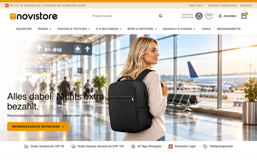 Die neue Startseite von novisture.com