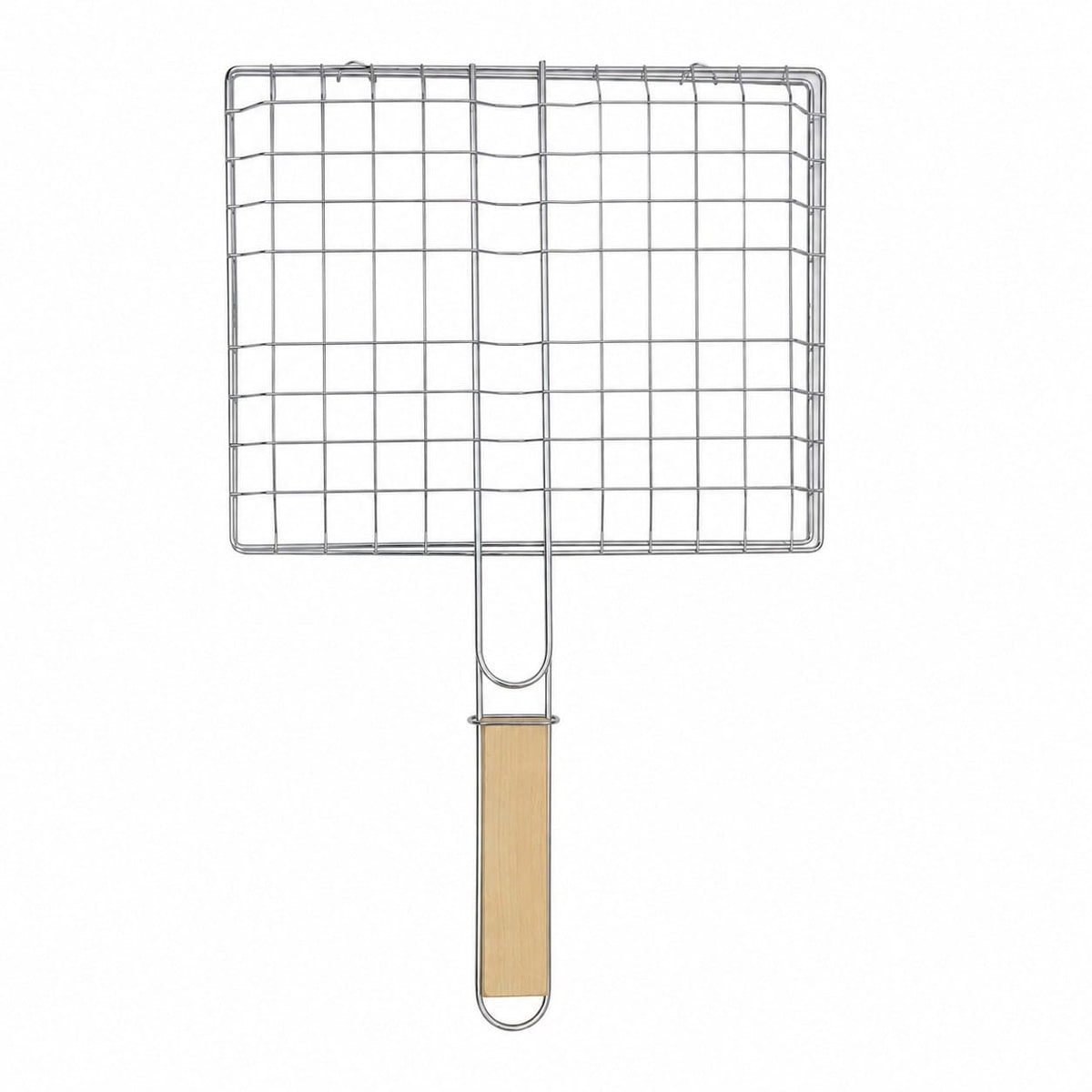 Grillrost mit Holzgriff – Praktischer Grillkorb für Fleisch, Gemüse & mehr in 20 x 18 cm