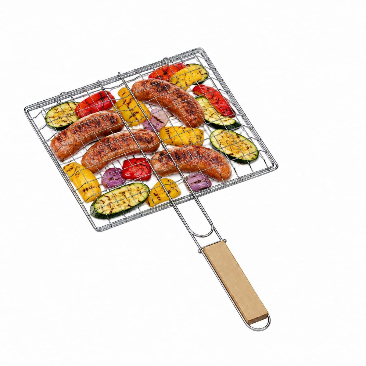 Grillrost mit Holzgriff – Praktischer Grillkorb für Fleisch, Gemüse & mehr – Ansicht 3