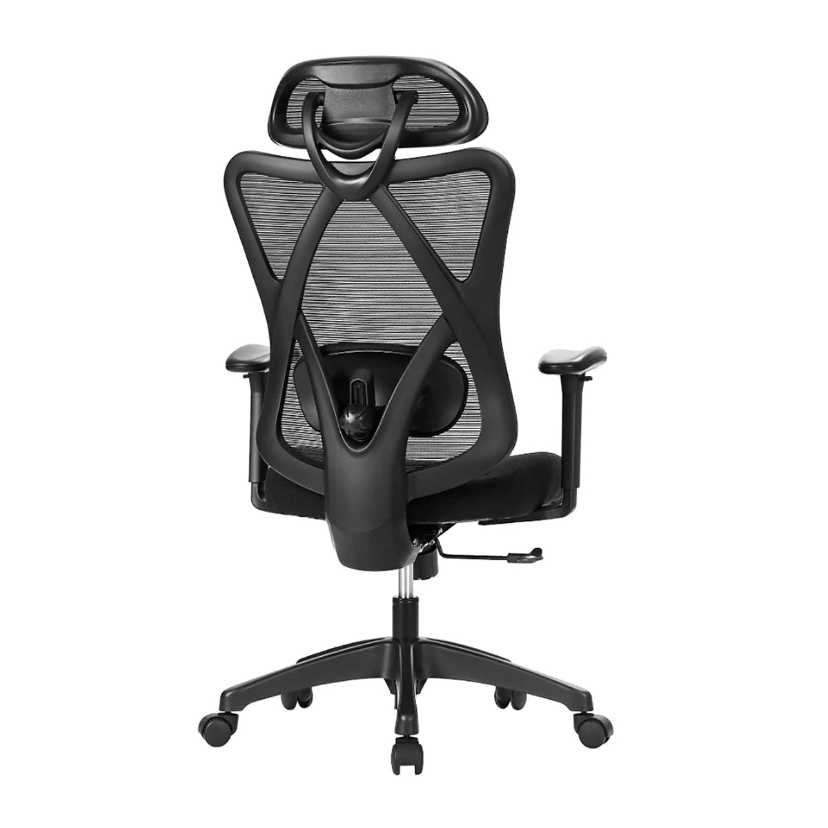 Ergonomischer Bürostuhl mit Fussstütze & Kopfstütze – Schwarz – Ansicht 3