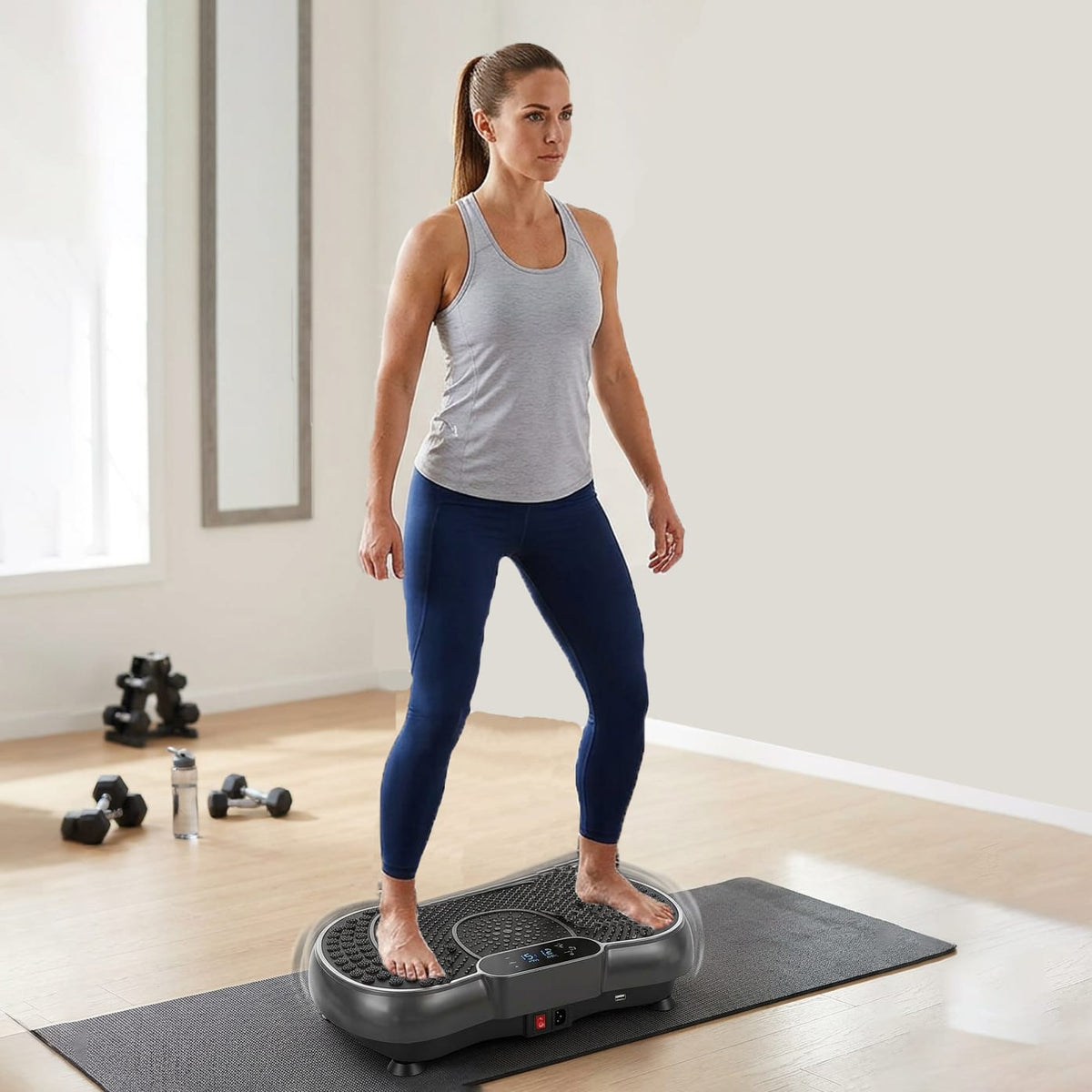 Vibrationsplatte mit Trainingsbändern & Fernbedienung – Ganzkörpertraining für Zuhause – Ansicht 5