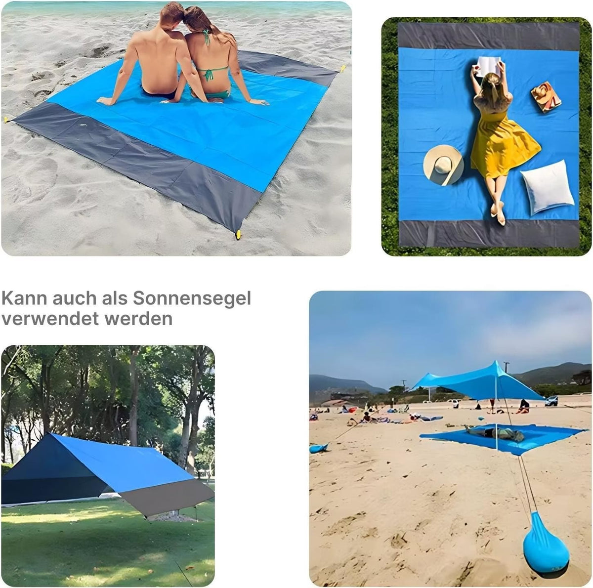 Outdoor-Picknickdecke, wasserabweisend & sandfrei, 200 x 210 cm – Ansicht 4