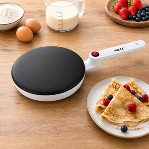 KöLAX Elektrischer Crêpes-Maker mit Backplatte & Servierteller – Antihaft Crêpe-Pfanne – Ansicht 3