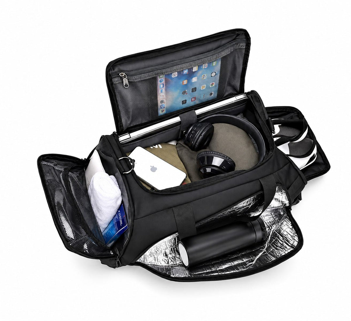 Gymtasche 40 L XXL – Sporttasche mit Schuhfach, Nassfach & Schultergurt – Ansicht 2