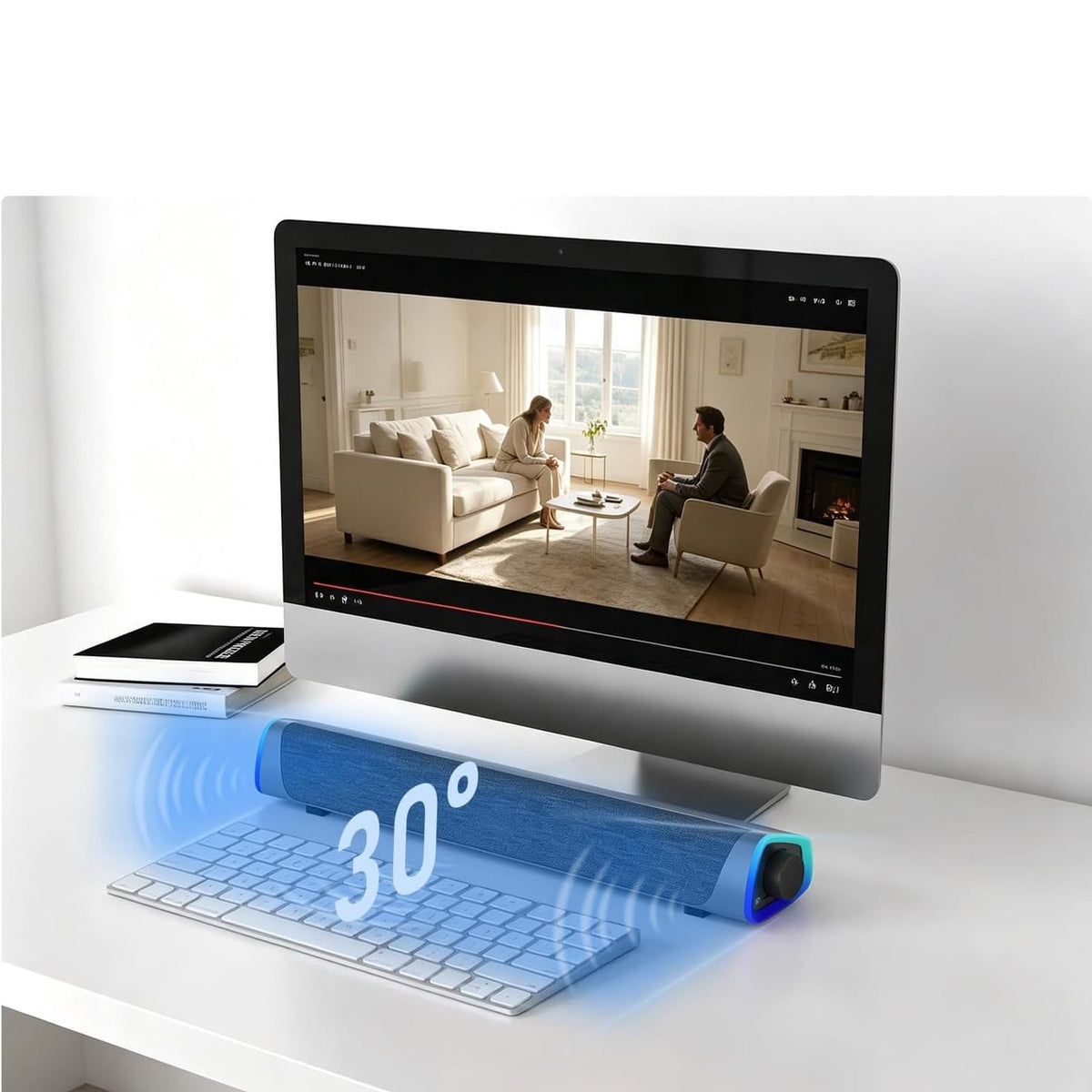 Soundbar mit LED-Beleuchtung – Lautsprecher für TV, PC & Gaming – Ansicht 4