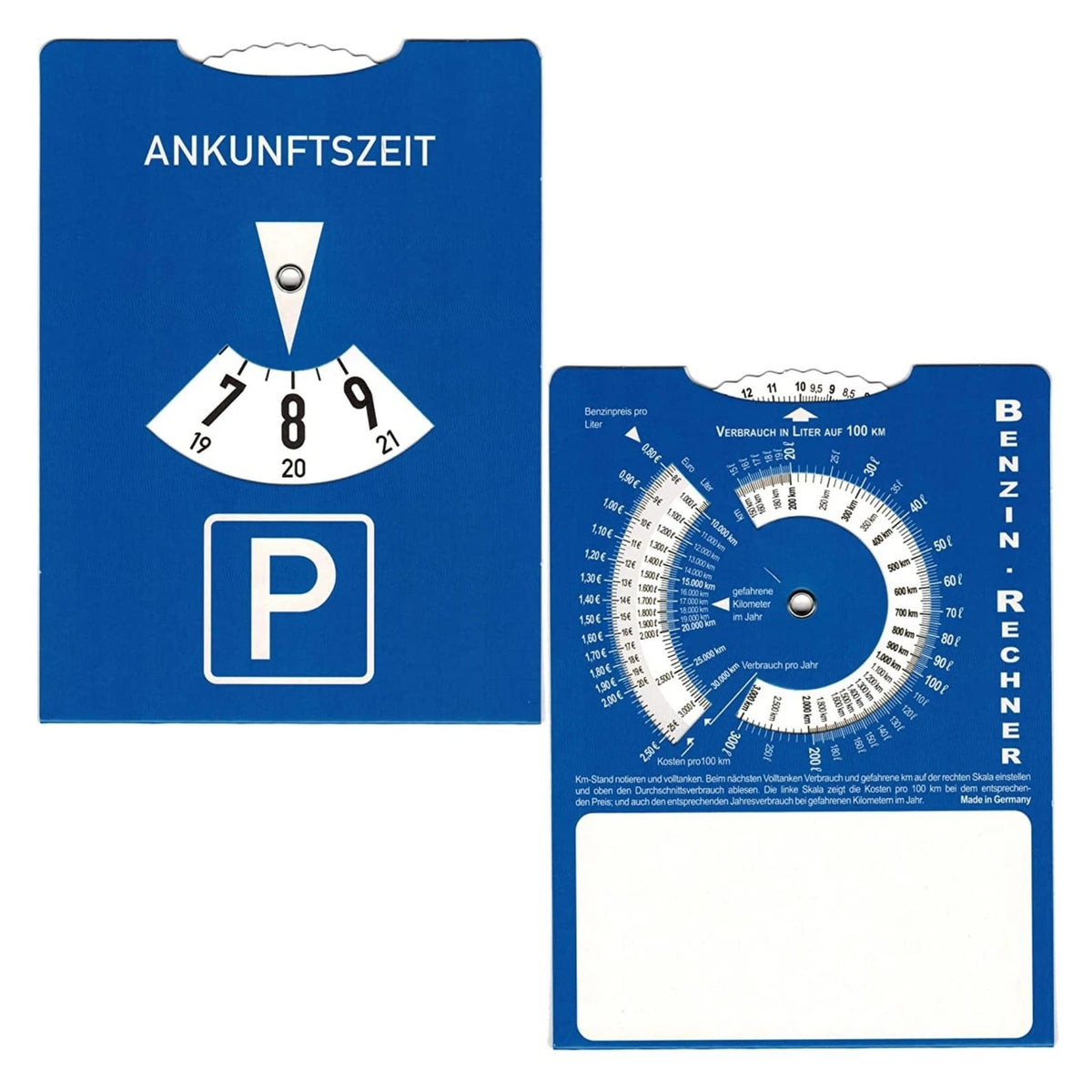Vintage Parkscheibe mit Benzin-Rechner – Ankunftszeit Autozubehör – Ansicht 3