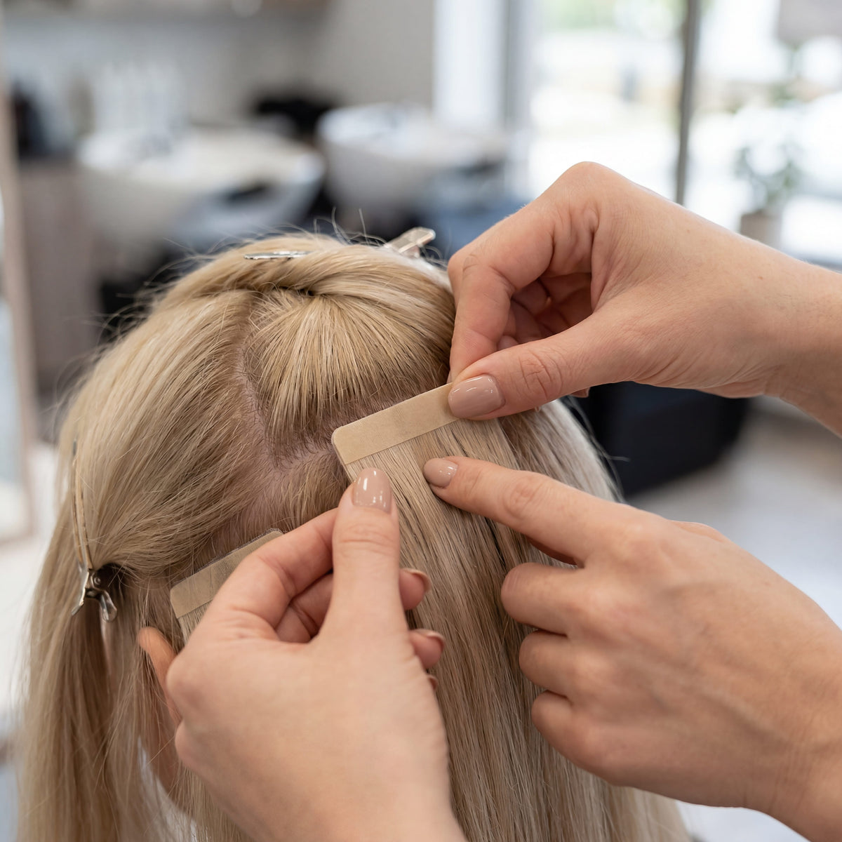 Ajkune Professional Tape Extensions – Luxushaar für natürliches Volumen – Ansicht 2