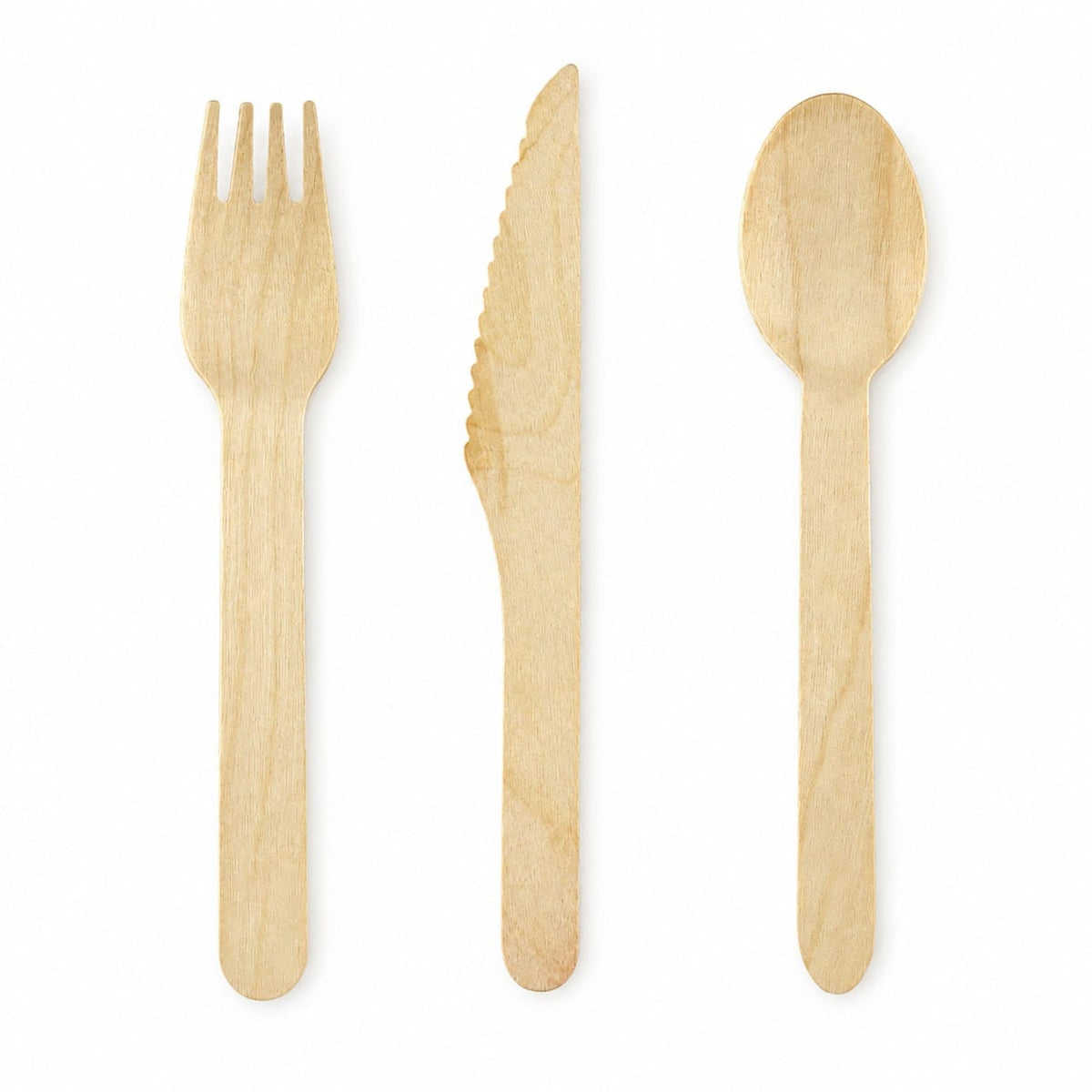 Nachhaltiges Holz-Besteck Set – 150-teilig für Events, Partys & Gastronomie – Ansicht 2